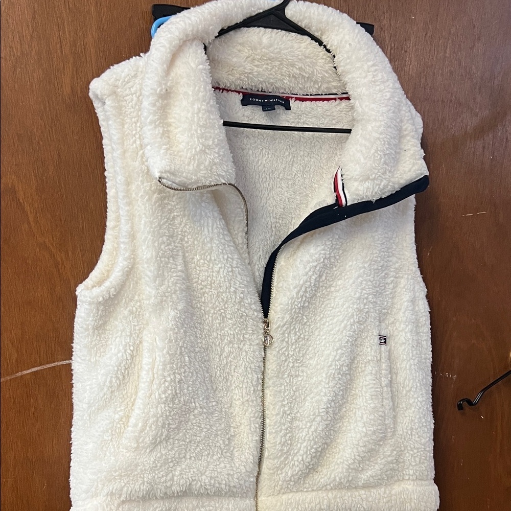 Tommy Hilfiger Cream Sherpa Vest